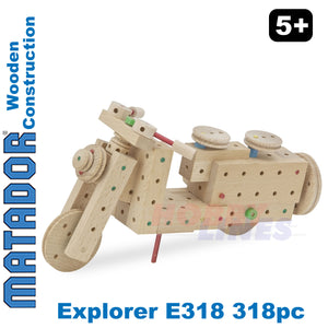 Matador Explorer E318 Wood Construction Set Building Blocks Bricks 318pc Age 5+