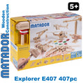 Matador Explorer E407 Wood Construction Set Building Blocks Bricks 407pc Age 5+