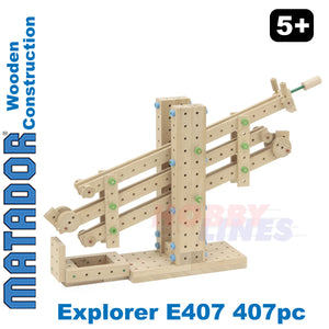 Matador Explorer E407 Wood Construction Set Building Blocks Bricks 407pc Age 5+