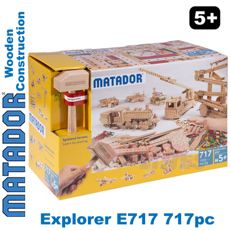 Matador Explorer E717 Wood Construction Set Building Blocks Bricks 717pc Age 5+