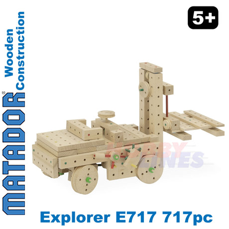 Matador Explorer E717 Wood Construction Set Building Blocks Bricks 717pc Age 5+