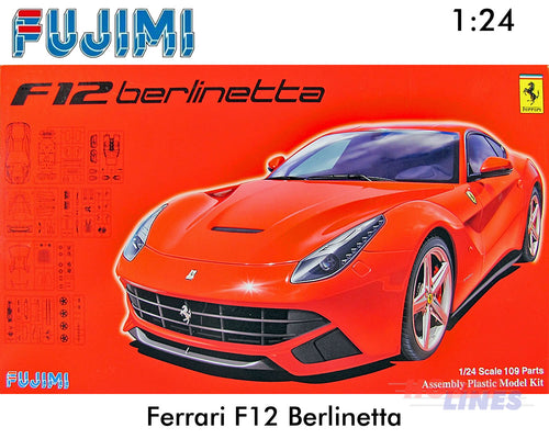 FERRARI F12 Berlinetta DX supercar 1:24 scale model kit Fujimi F126197