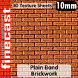 Brickwork Plain Bond 1:32 Guage 1 10mm 3D Texture Sheet FINECAST FBS1001B