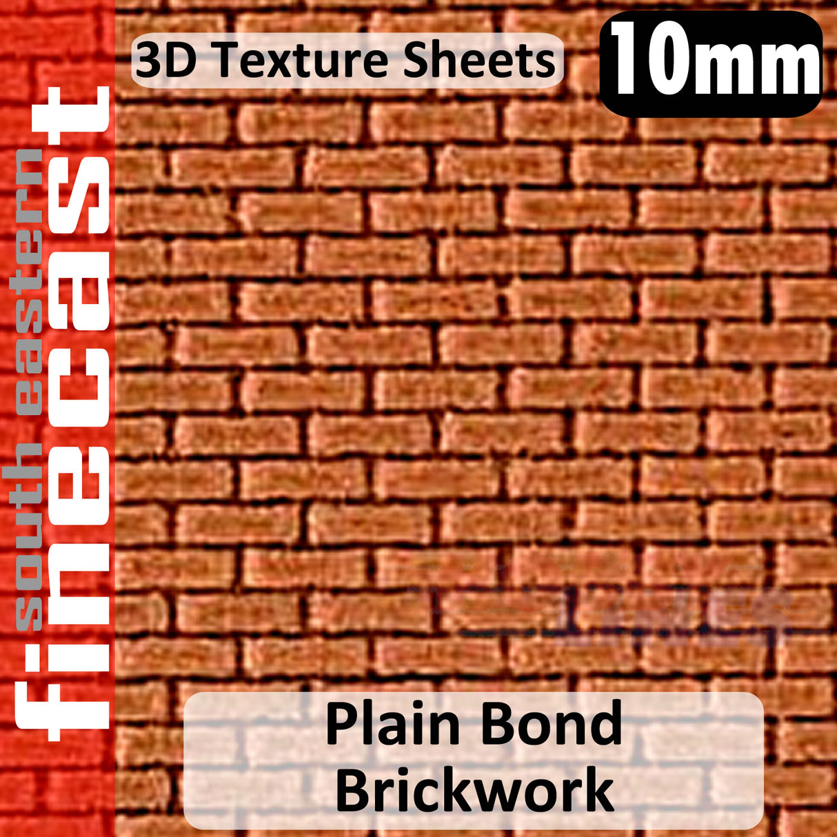 Brickwork Plain Bond 1:32 Guage 1 10mm 3D Texture Sheet FINECAST FBS1001B
