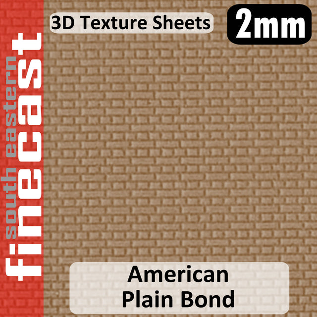 BRICK Plain Bond American Beige 1:152 N 2mm 3D Texture Sheet FINECAST FBS201C
