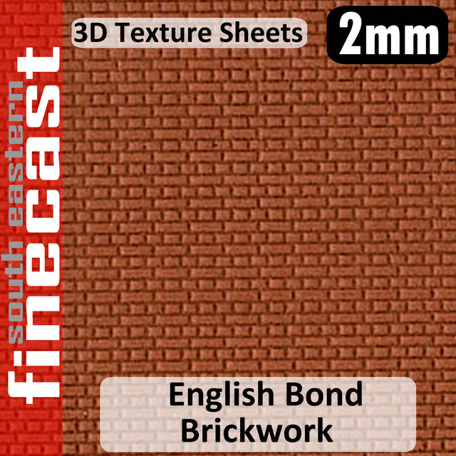 BRICK English Bond Terracotta 1:152 N 2mm 3D Texture Sheet FINECAST FBS202B