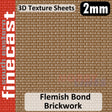 BRICK Femish Bond beige 1:152 N 2mm 3D Texture Sheet FINECAST FBS203C