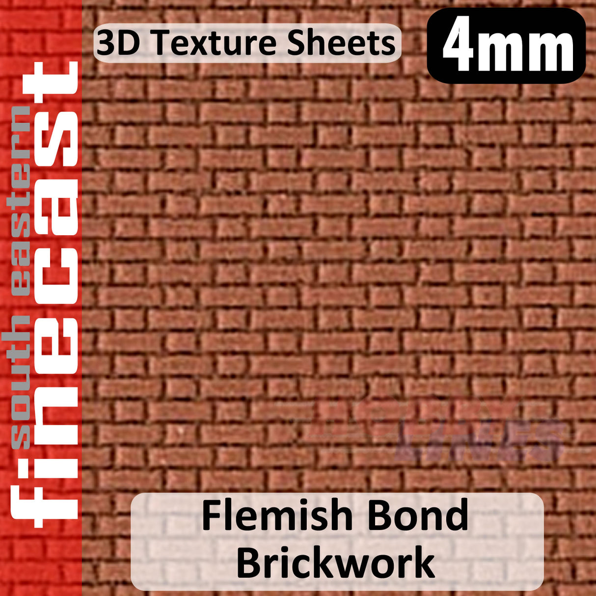 BRICKWORK FLEMISH Bond Terracotta 1:76 OO 4mm 3D Texture Sheet FINECAST FBS403B
