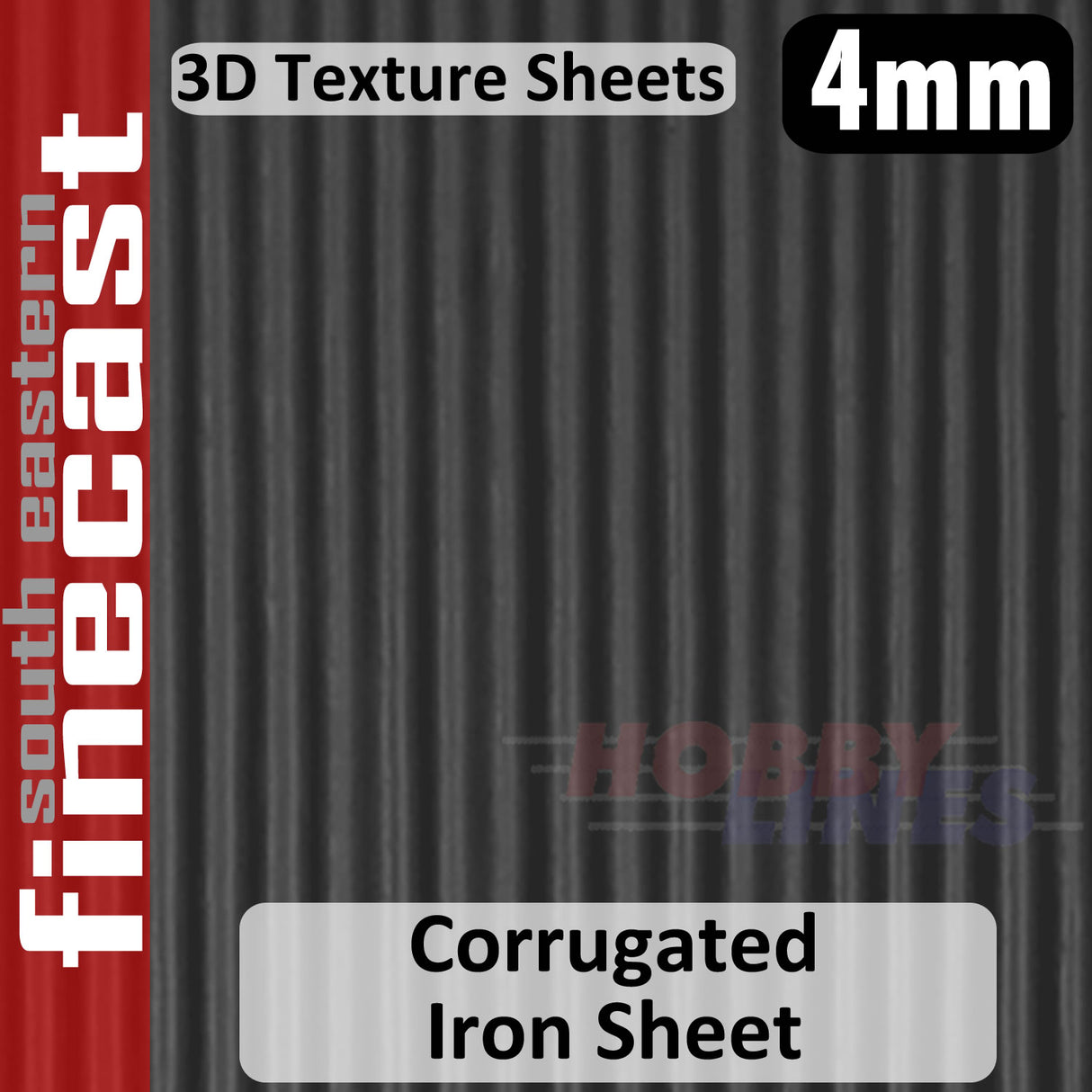 CORRUGATED IRON SHEET Grey 1:76 OO 4mm 3D Texture Sheet FINECAST FBS409G
