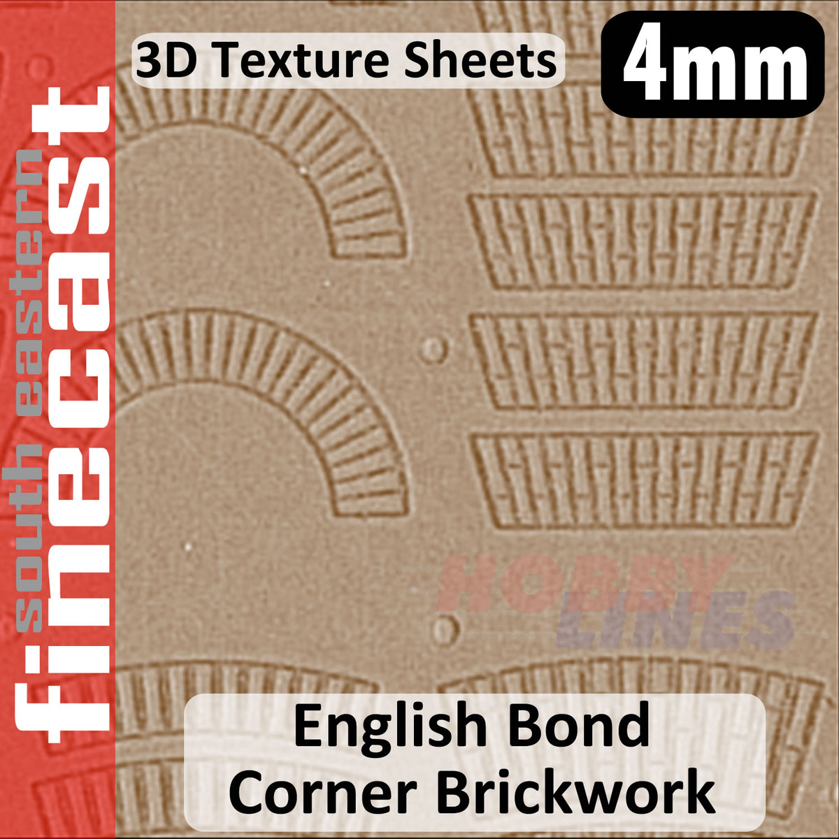 Brickwork English Bond Arches etc 1:76 OO 4mm 3D Texture Sheet FINECAST FBS411C