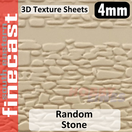 Walling Random Stone Beige 1:76 OO 4mm 3D Texture Sheet FINECAST FBS416C