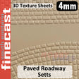 Paved Roadway Setts Cobbles 1:76 OO 4mm 3D Texture Sheet FINECAST FBS420C