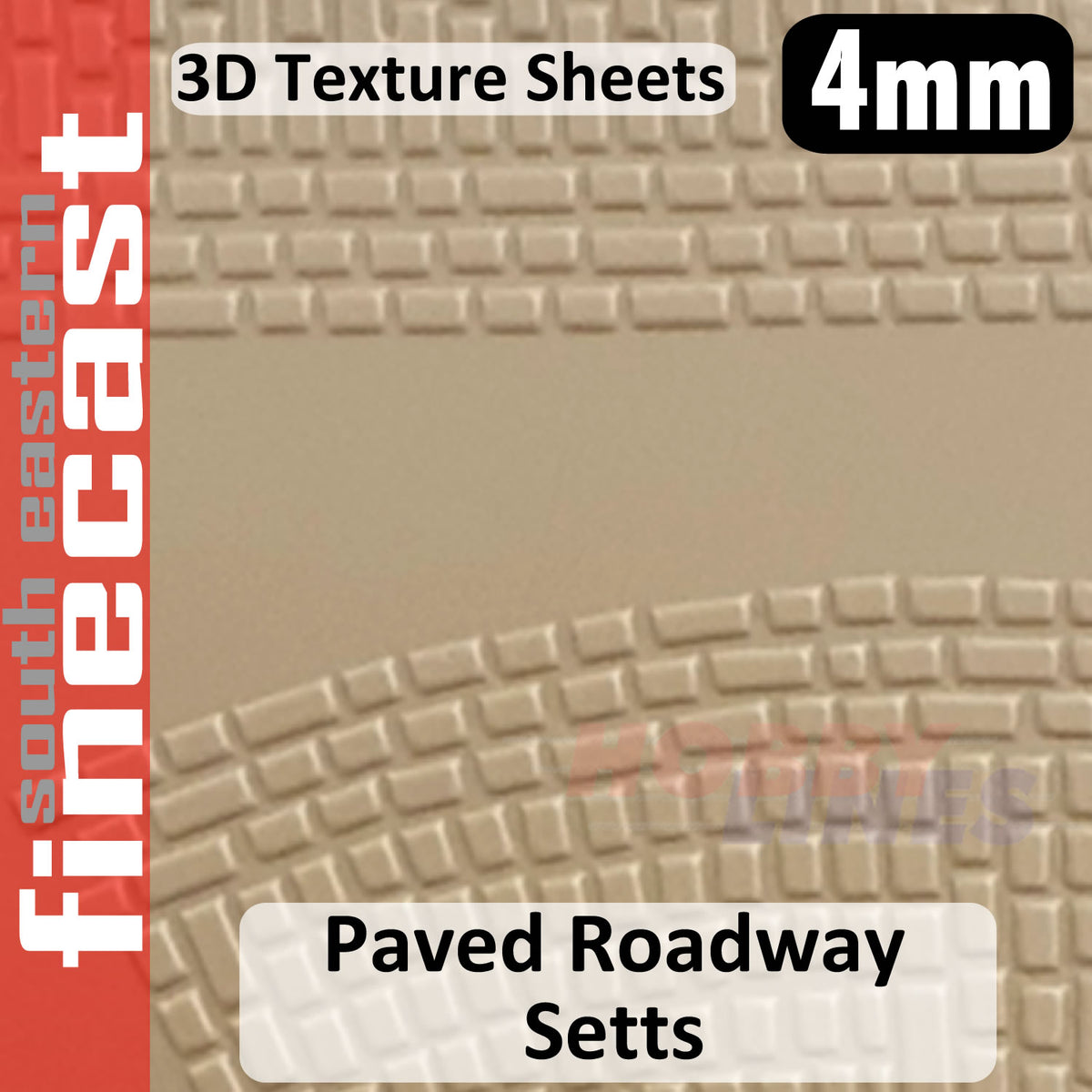 Paved Roadway Setts Cobbles 1:76 OO 4mm 3D Texture Sheet FINECAST FBS420C