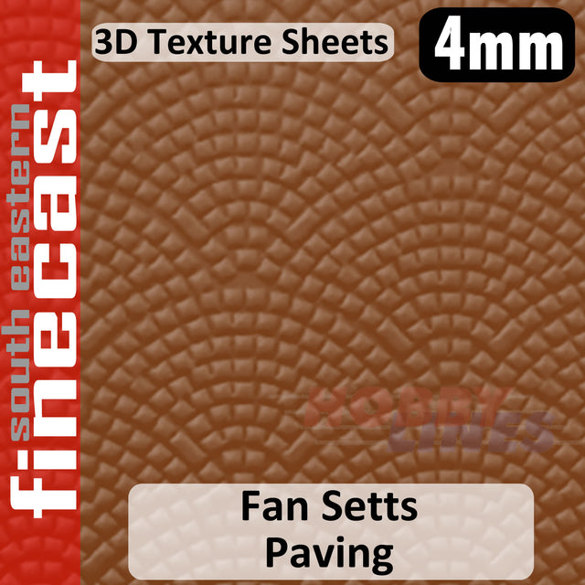 Paved Roadway Fan Setts Cobble 1:76 OO 4mm 3D Texture Sheet FINECAST FBS421B