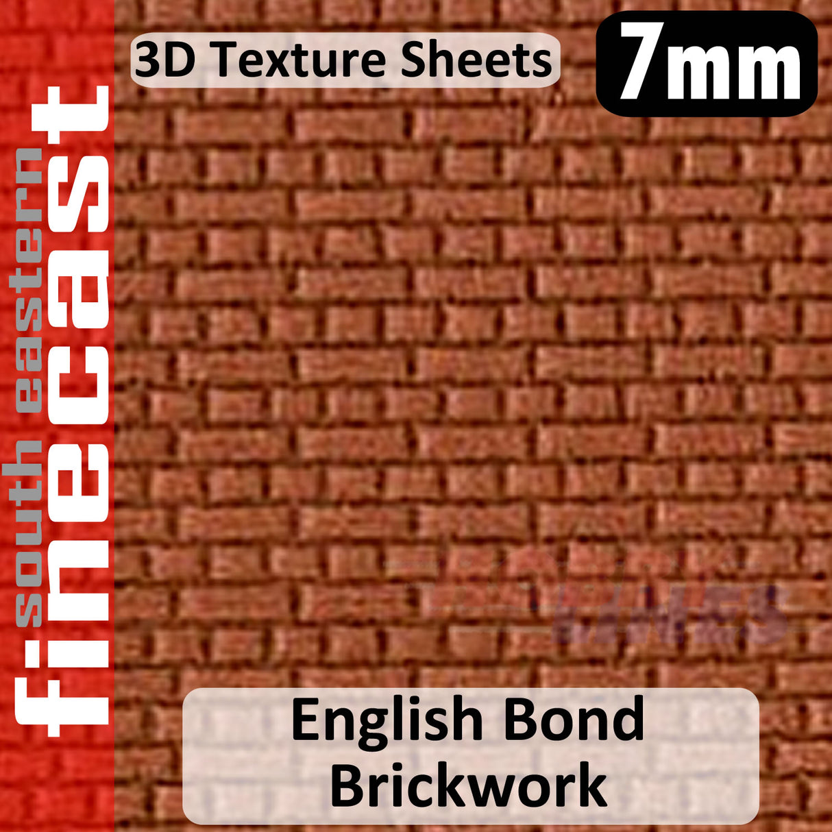 English Bond Brickwork Terracotta 1:48 O 7mm 3D Texture Sheet FINECAST FBS702B