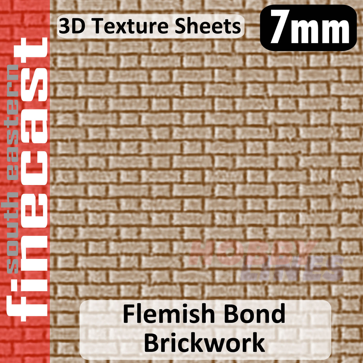 Flemish Bond Brickwork Stone 1:48 O 4mm 3D Texture Sheet FINECAST FBS703C