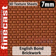 English Bond Brickwork for arches 1:48 O 7mm 3D Texture Sheet FINECAST FBS708B