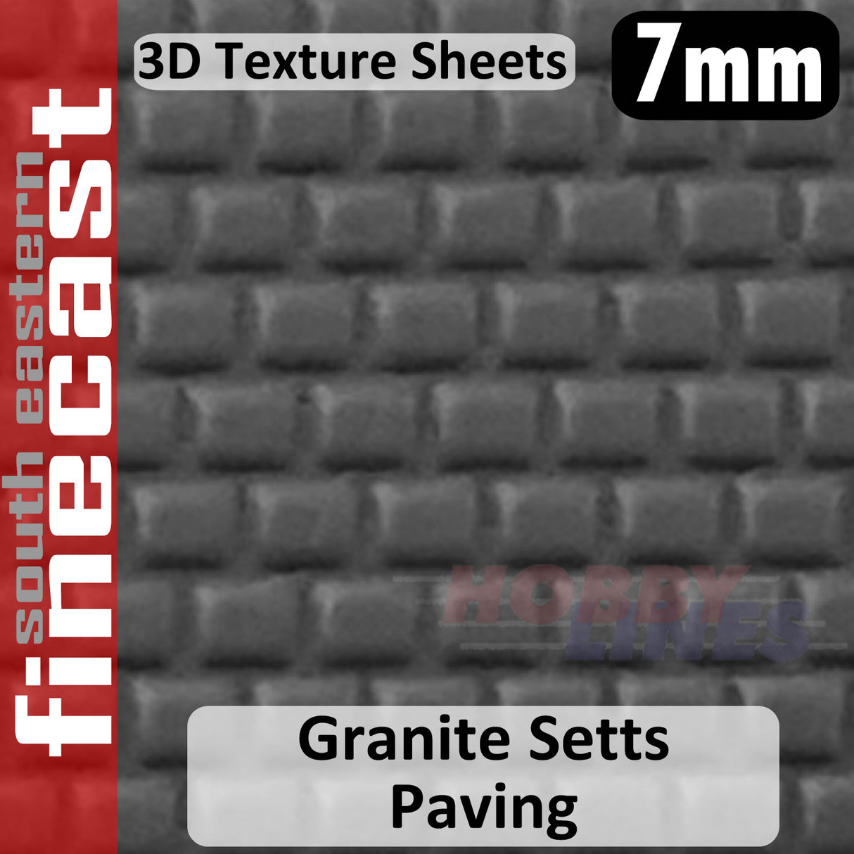 Paving Granite Setts Cobble stones 1:48 O 7mm 3D Texture Sheet FINECAST FBS719G