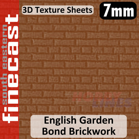 Brickwork English Garden Bond 1:48 O 7mm 3D Texture Sheet FINECAST FBS723B