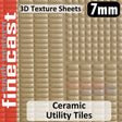 CeramicUtility Tiles various sizes 1:48 O 7mm 3D Texture Sheet FINECAST FBS725C