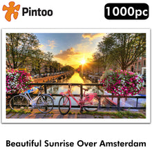 Load image into Gallery viewer, Showpiece Puzzle BEAUTIFUL SUNRISE OVER AMSTERDAM 20&quot; x 32&quot; 1000pc PINTOO H1770
