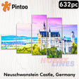 Showpiece Puzzle Neuschwanstein Castle Canvas Set 23.5"x13" 632pc PINTOO HN1063