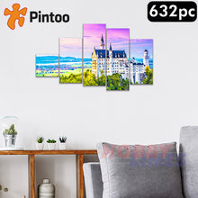 Load image into Gallery viewer, Showpiece Puzzle Neuschwanstein Castle Canvas Set 23.5&quot;x13&quot; 632pc PINTOO HN1063
