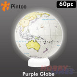 3D Puzzle PURPLE GLOBE 3" LED USB light Translucent Earth 60pc PINTOO J1021