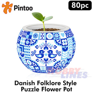 3D Puzzle FLOWERPOT Danish Folklore Style 80 pieces PINTOO Puzzles K1055