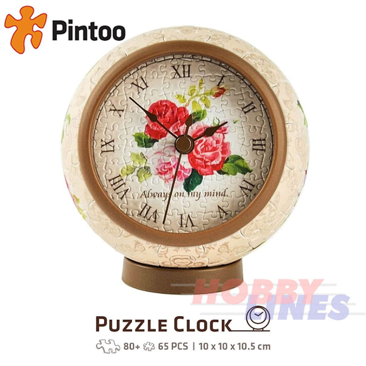 3D Puzzle Clock CLASSIC ROSE 145pc Desk Clock PINTOO Puzzles KC1005