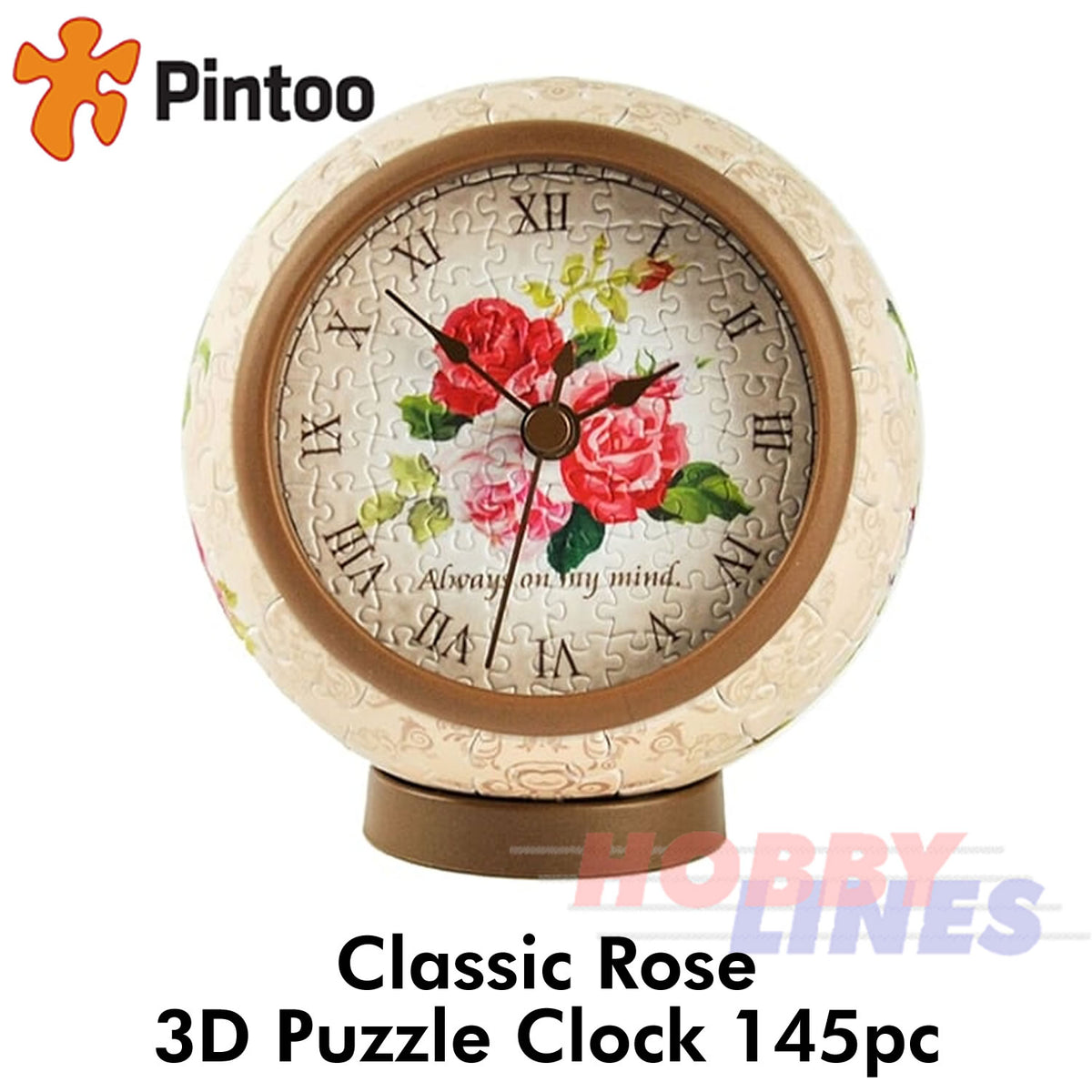 3D Puzzle Clock - Classic Rose - 145pc | Pintoo | KC1005