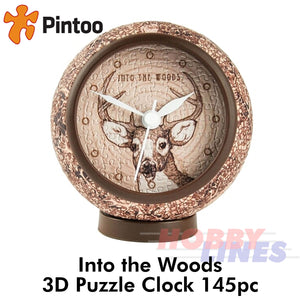 3D Puzzle Clock INTO THE WOODS 145pc Desk Clock PINTOO Puzzles KC1007