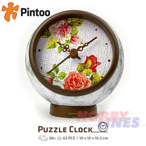3D Puzzle Clock FRAGRANT FLOWERS & SINGING BIRDS 145pc Desk Clock PINTOO KC1046
