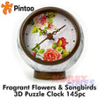 3D Puzzle Clock FRAGRANT FLOWERS & SINGING BIRDS 145pc Desk Clock PINTOO KC1046