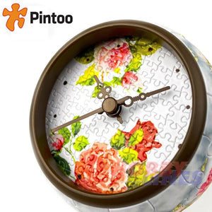 3D Puzzle Clock FRAGRANT FLOWERS & SINGING BIRDS 145pc Desk Clock PINTOO KC1046
