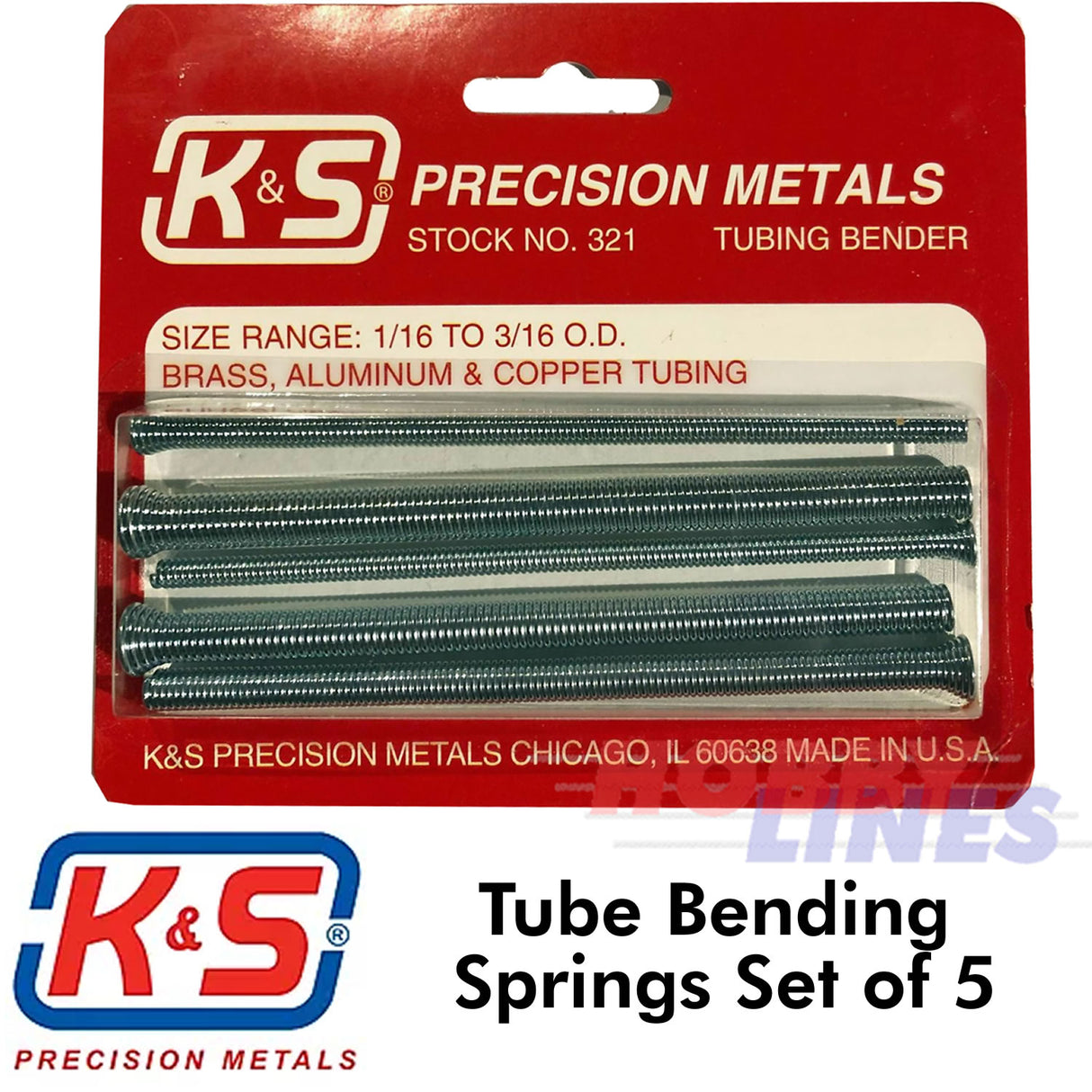 K&S KS Metals Set of 5 TUBE BENDING SPRINGS Metal Bender Tool KS321