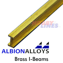 Load image into Gallery viewer, Brass I-Beam ALBION ALLOYS Precision Metal Model Materials Various Sizes IB IB2
