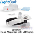 Headband Magnifier LED 5 lenses 15 levels Magnification LightCraft LC1769USB