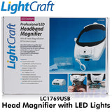 Headband Magnifier LED 5 lenses 15 levels Magnification LightCraft LC1769USB