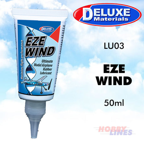 EZE WIND 50ml Model Airplane Rubber Lubricant LU03 Deluxe Materials