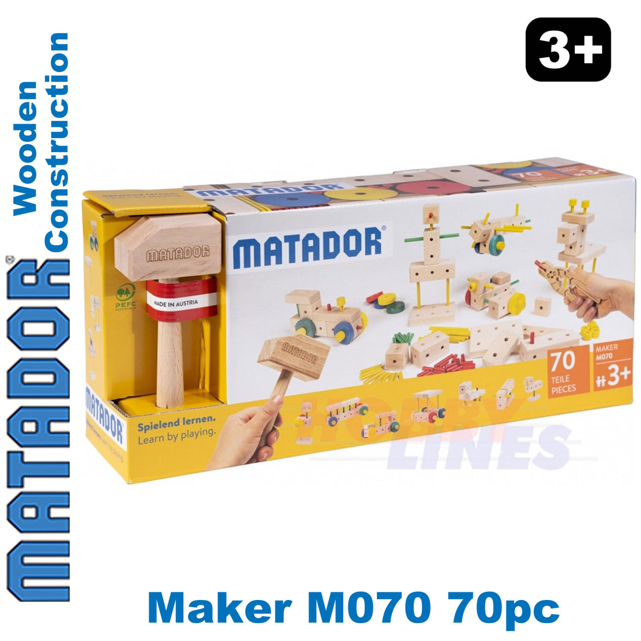 Matador Maker M070 Wooden Construction Set Building Blocks Bricks 70pc Age 3+