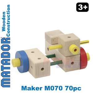 Matador Maker M070 Wooden Construction Set Building Blocks Bricks 70pc Age 3+