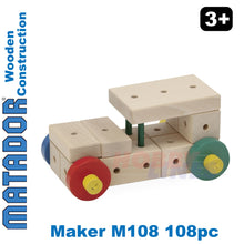 Load image into Gallery viewer, Matador Maker M108 Wooden Construction Set Building Blocks Bricks 108pc Age 3+
