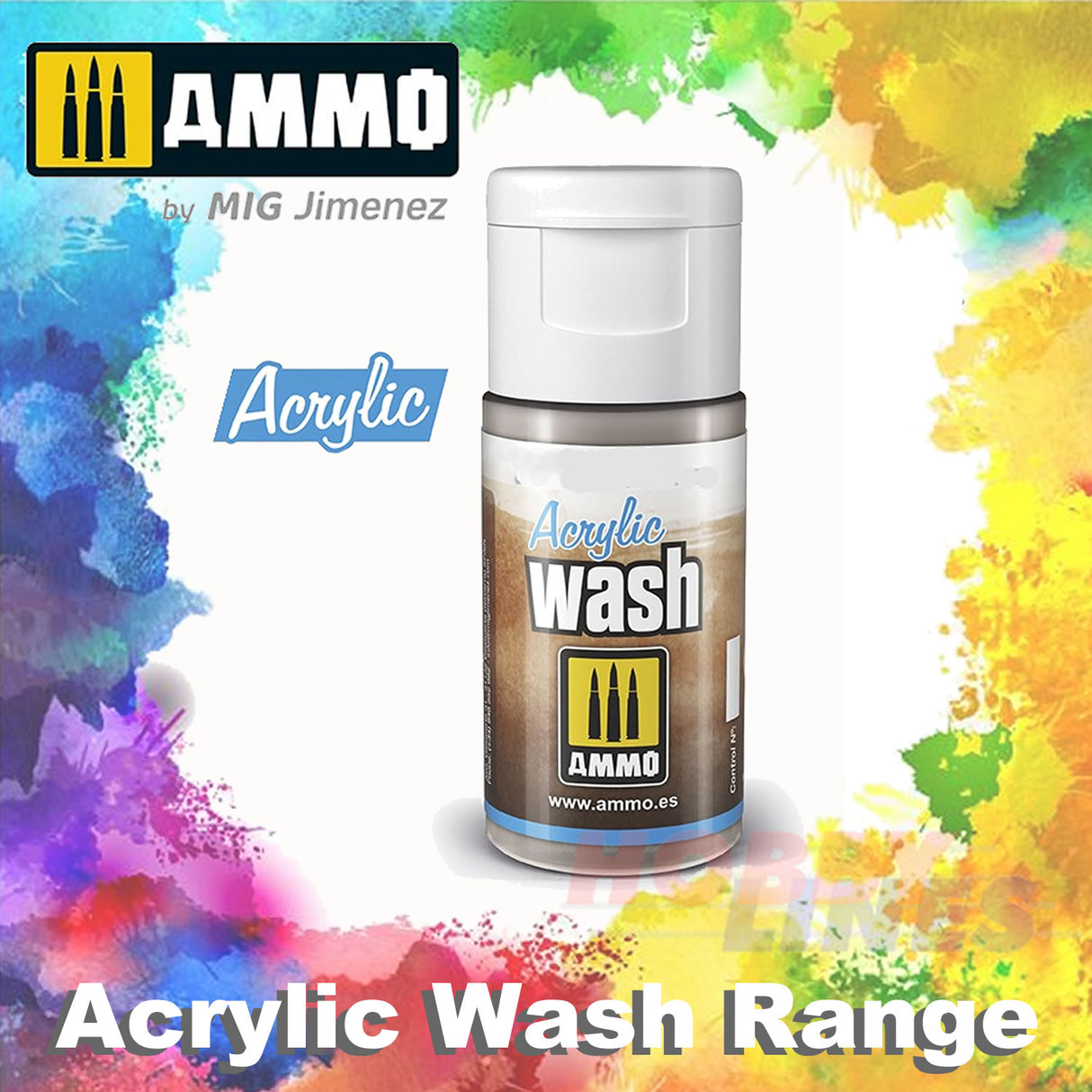 ACRYLIC WASH RANGE 15ml jar/bottles Full Colour Range AMMO By Mig Jimenez