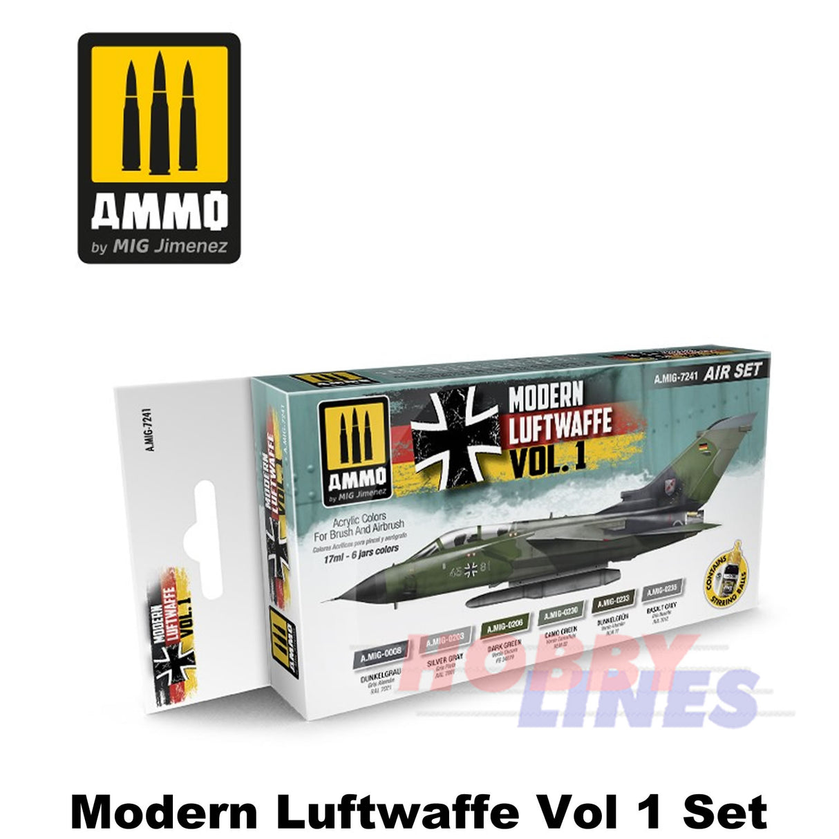 Modern Luftwaffe Vol 1 Set 6 Jar Paint Set AMMO Mig Jimenez MIG7246