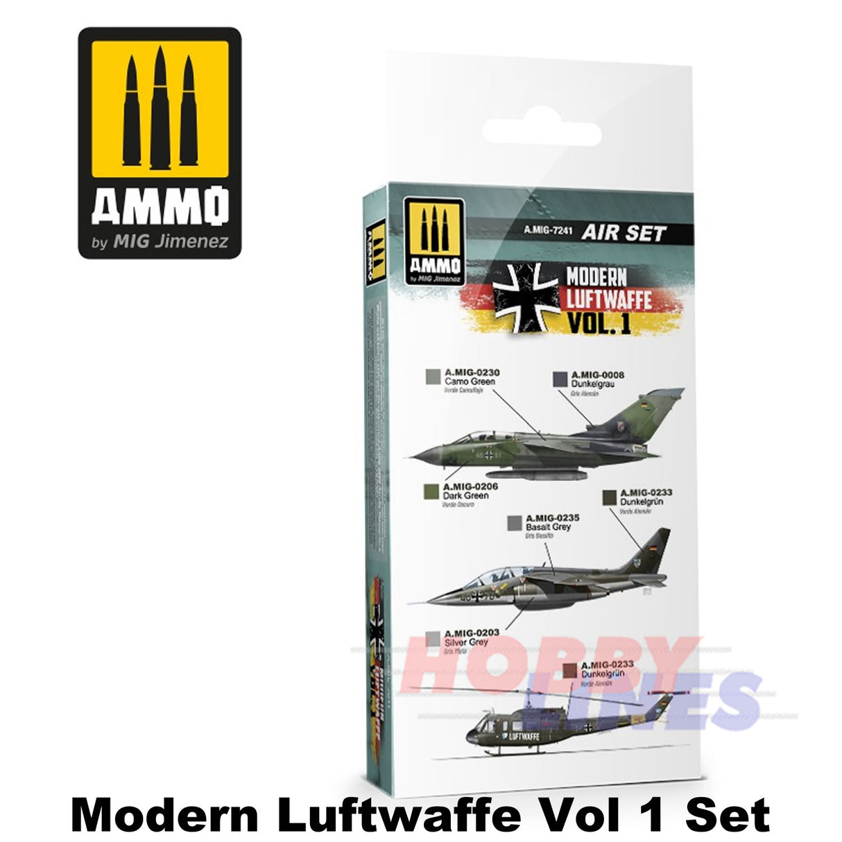 Modern Luftwaffe Vol 1 Set 6 Jar Paint Set AMMO Mig Jimenez MIG7246