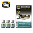 WWII SOVIET AIRPLANES GREEN & BLACK Paints 3x35ml jars AMMO Mig Jimenez MIG7422