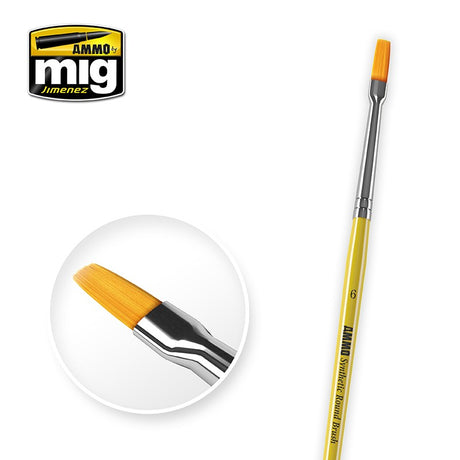 Flat Brush Size 6 high quality synthetic fibre bristles AMMO Mig Jimenez Mig8621