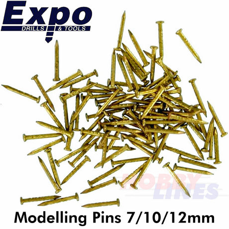 SHIP MODELLING PINS BRASS 7/10/12mm Model Building pack 200 approx. Expo Tools