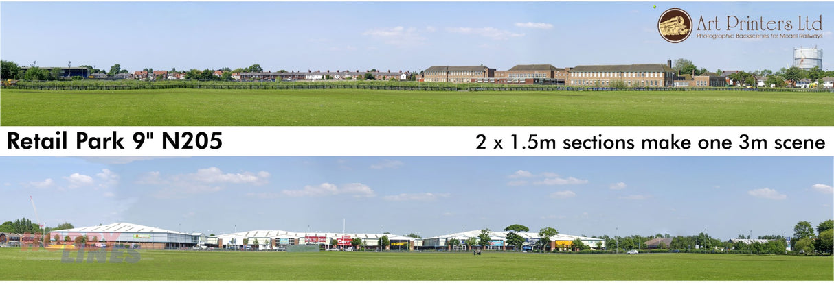 RETAIL PARK PN205 N Gauge ID Backscenes Art printers Premium 9"